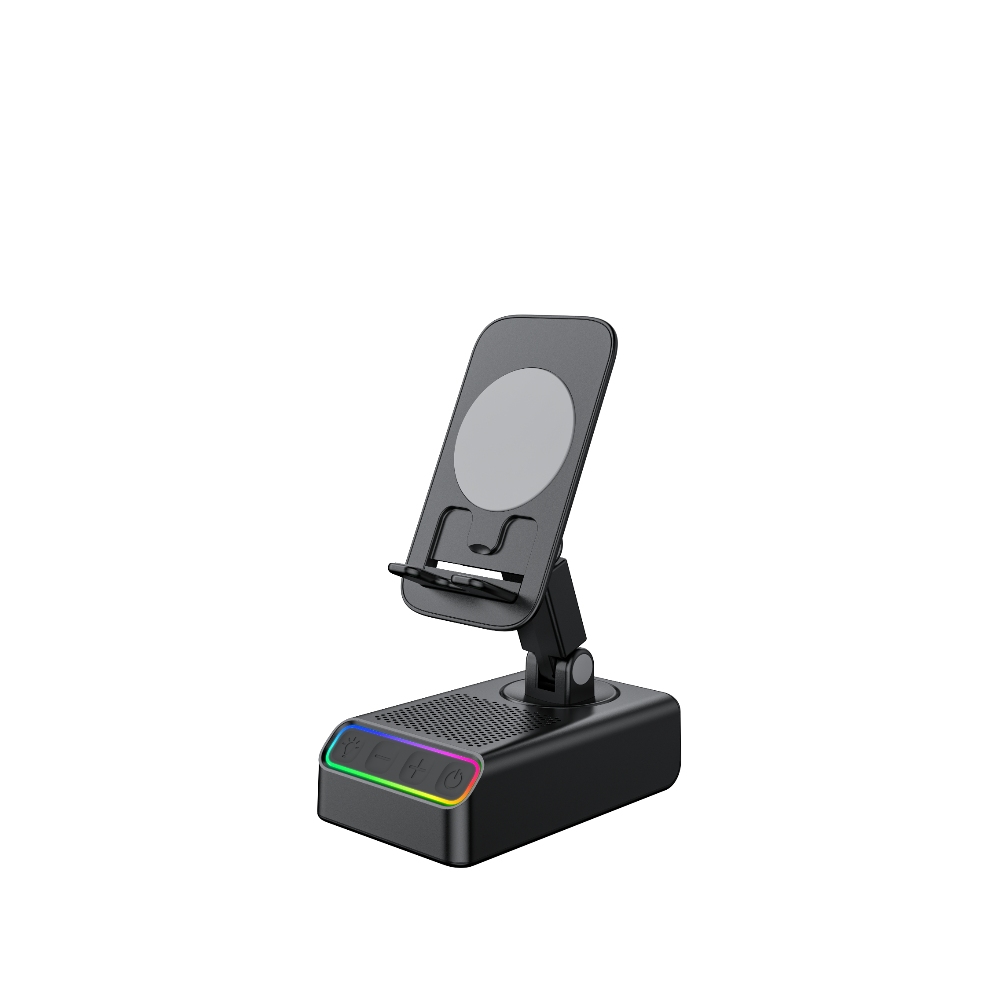 Cell Phone Stand & Wireless Induction Speaker with LED Ambient Lights